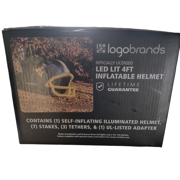 NEW West Virginia Football inflatable Helmet 4ft LED lit Logo brands sports - Picture 1 of 3